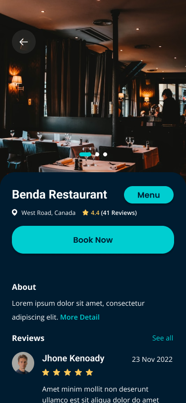 BLISSe business page prototype